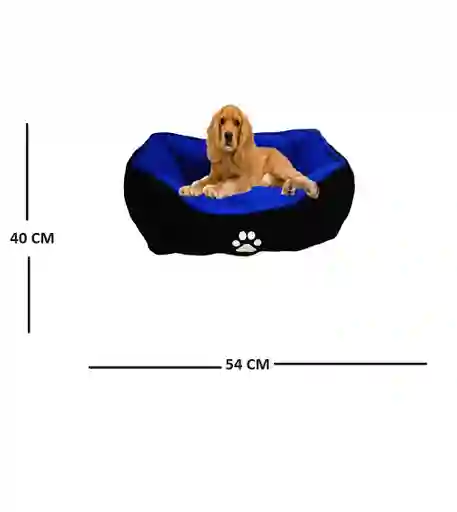 Cama Mediana Doble Faz Color Azul Para Perros Y Gatos