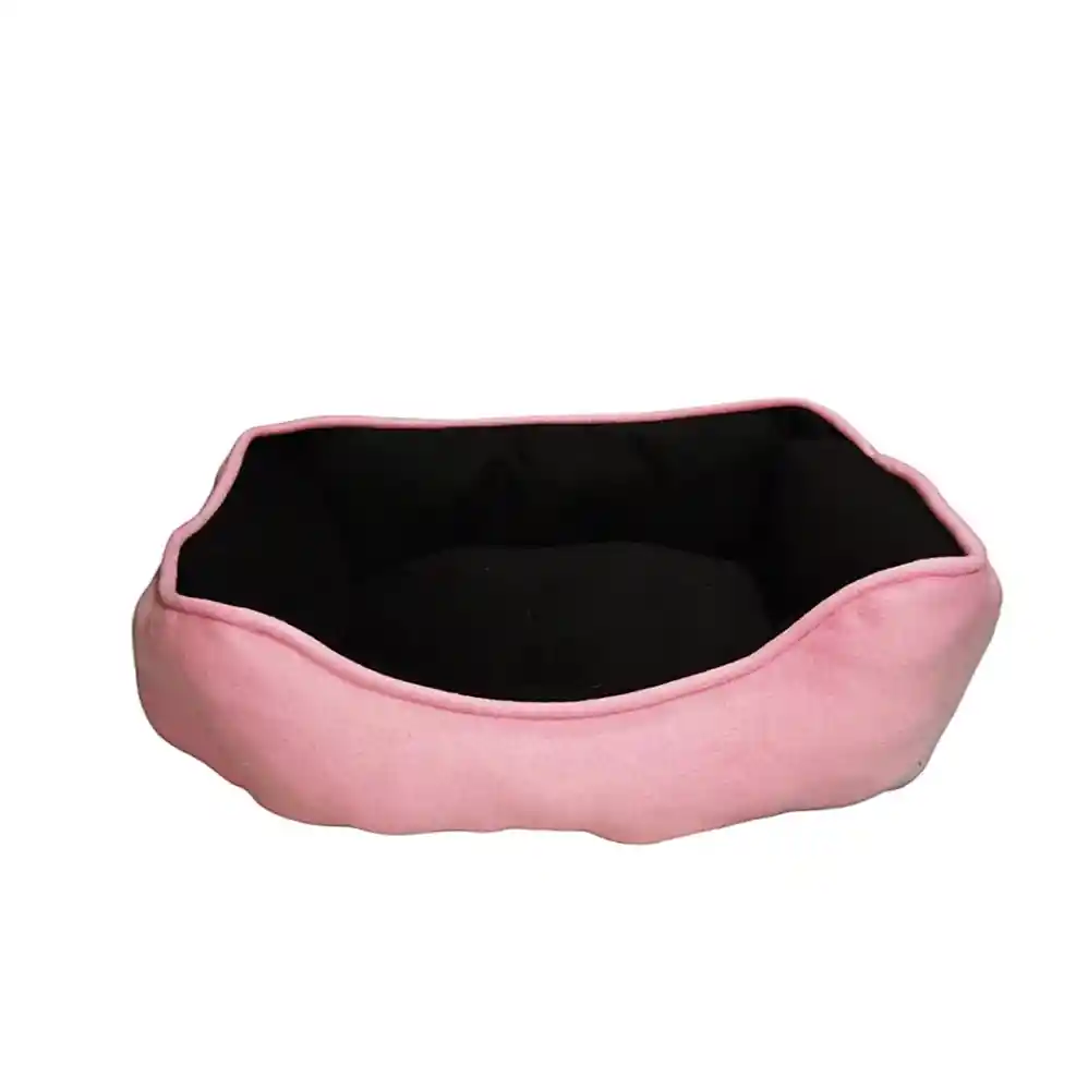 Cama Mediana Doble Faz Color Rosado Para Perros Y Gatos