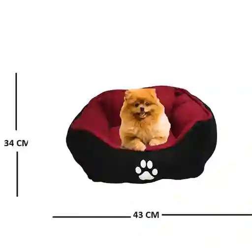 Cama Pequeña Doble Faz Color Vinotinto Para Perros Y Gatos
