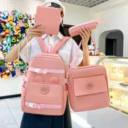 Bolso Mochila Diseño Orejitas 4 Piezas