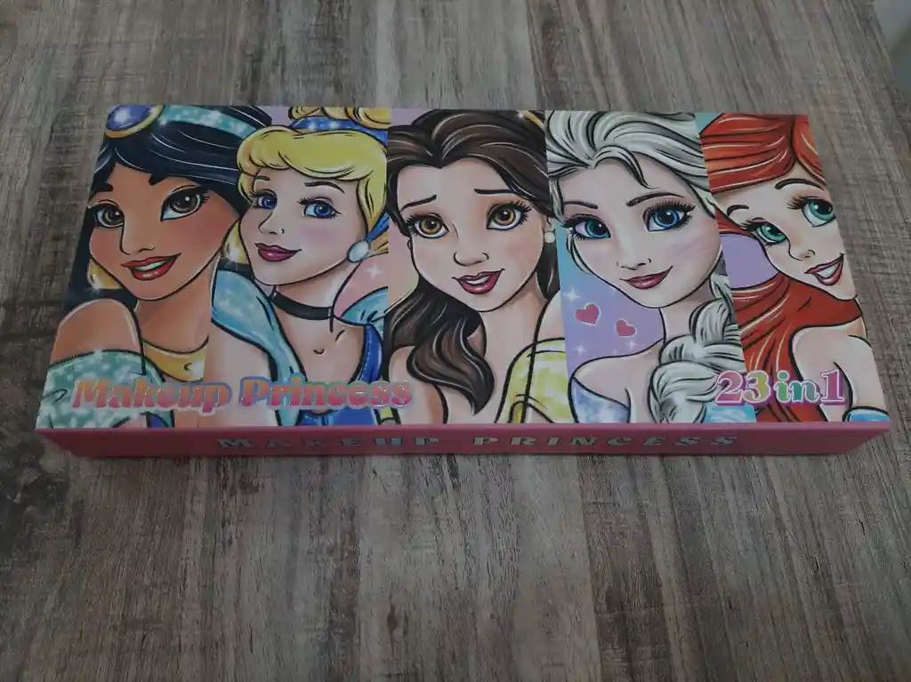Juego De Maquillaje De Princesas, Incluye Brillo De Labios, Brillo, Compacto Y Pinturas Para Niñas