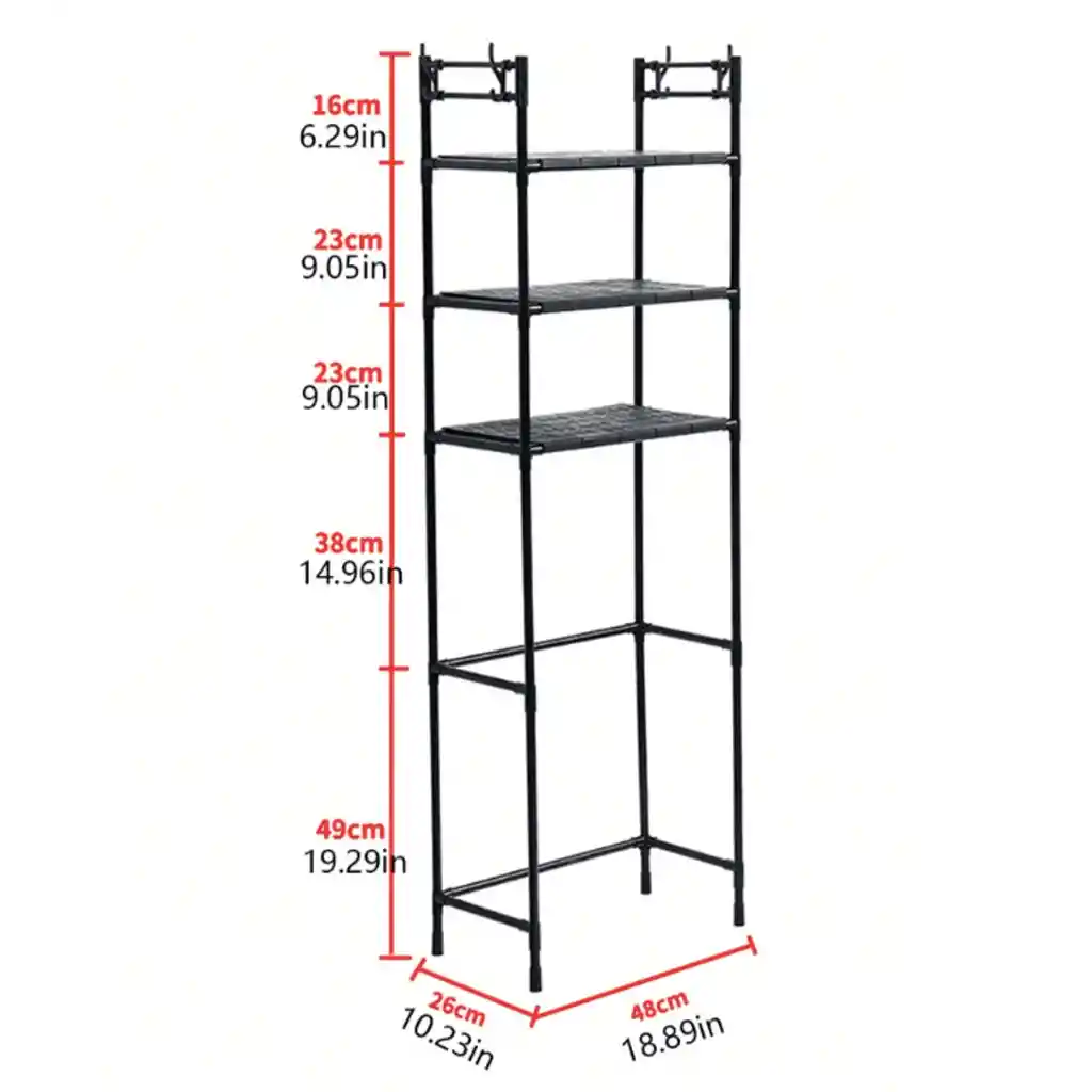 Estante De Almacenamiento De Baño De Metal De 3 Nivel
