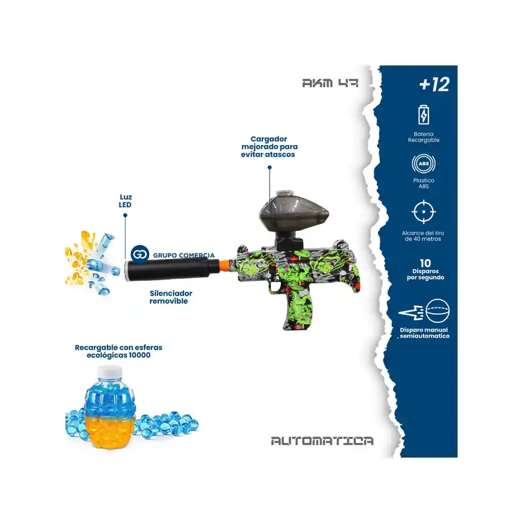 Pistola Rifle Orbis Bolas De Hidrogel Eléctrica Recargable