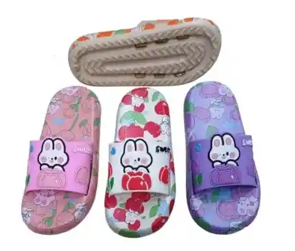 Chancla Sandalia Suave 40 Goma Pantuflas Acolchada Tipo Capellada Antideslizantes Con Diseño Conejo Moda Dama / Niña