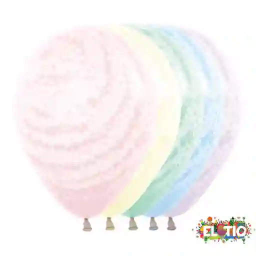 Bombas Globo Biodegradable De Latex Graffiti Invierno Pastel Mate Surtido R12