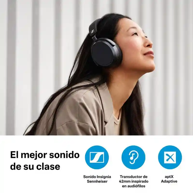 Audifono Sennheiser Momentum 4 Bluetooth 5.2 Hasta 60 Horas Cancelacion Color Grafito