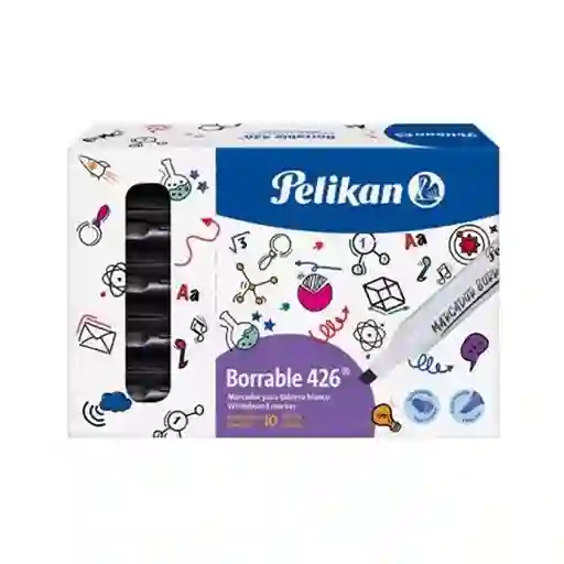 Marcador Borrable Pelikan 426 Caja X10 Negro