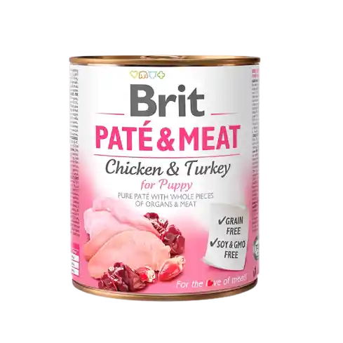 Brit Lata Pate & Meat Puppy Chicken & Turkey X 400 Gr