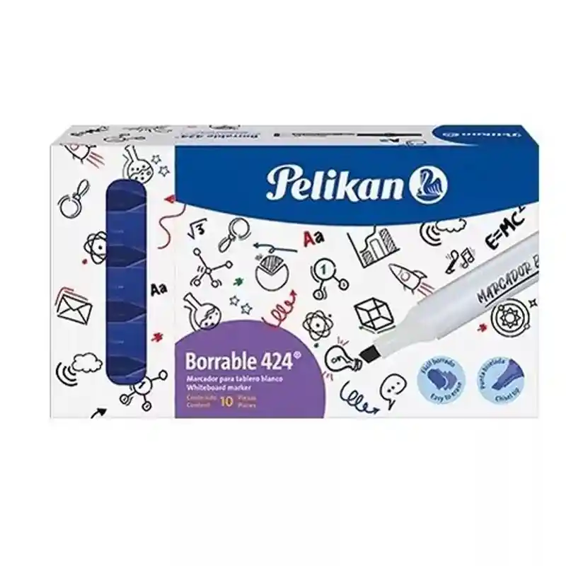 Marcador Borrable Pelikan 426 Caja X10 Azul