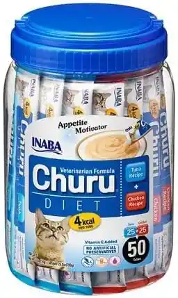 Churu Gatos Bombonera Diet 50 Uds Cuidado Renal Urinario Y Hepatico Pollo Y Atun Churu Para Gatos