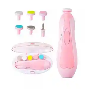 Pulidor De Uñas Para Bebe Electrica 5 Limas Rosado Y Azul