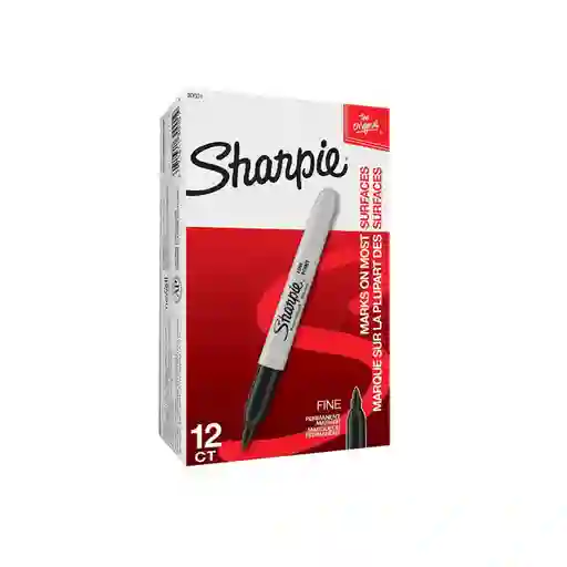 Marcador Sharpie Punta Fina Caja X 12 Negro