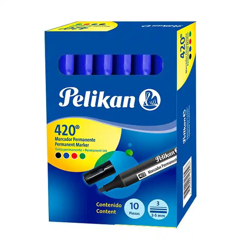 Marcador Permanente Pelikan 420 Caja X10 Azul