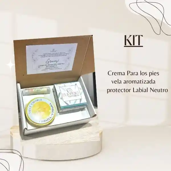 Kit Básico 01 (vela 1314 Vainilla +lips Neutro + Foot)