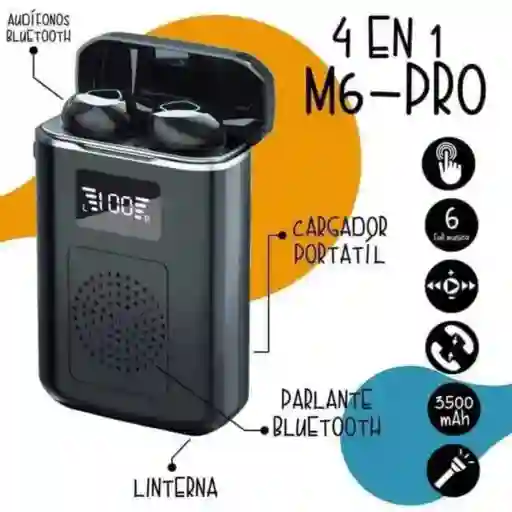 Audífonos Inalámbricos 3 En 1 M6