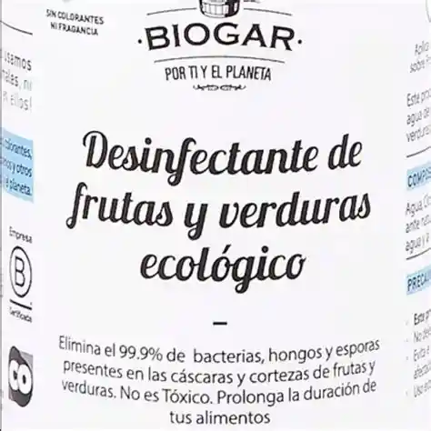 Desinfectante De Frutas Y Verduras Ecologico