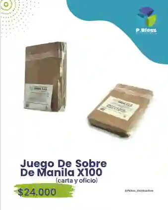 Juego De Sobre De Manila X100