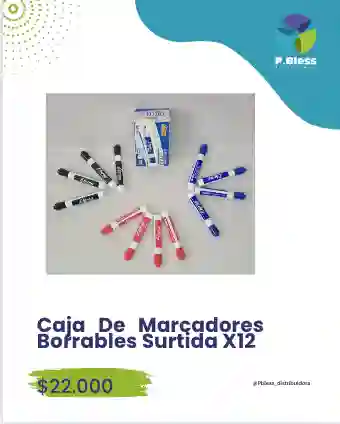 Caja De Marcadores Borrables Surtida X12