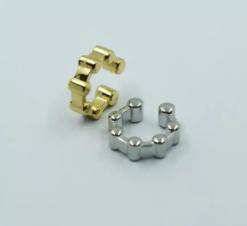 Set De Earcuff Solitario G Dorado Y Plateado