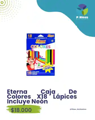 Eterna Caja De Colores X18 Lapices Incluye Neon