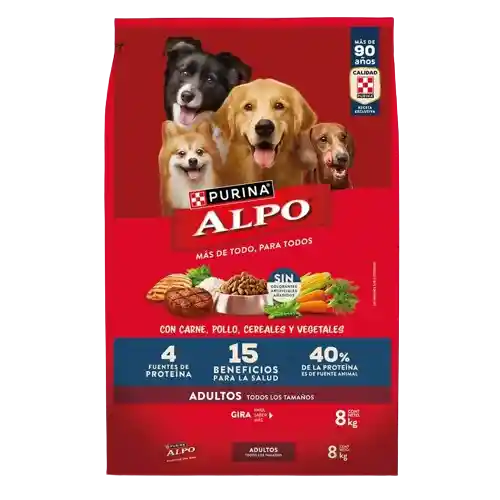 Alpo Adultos Todos Los Tamanos 8 Kg