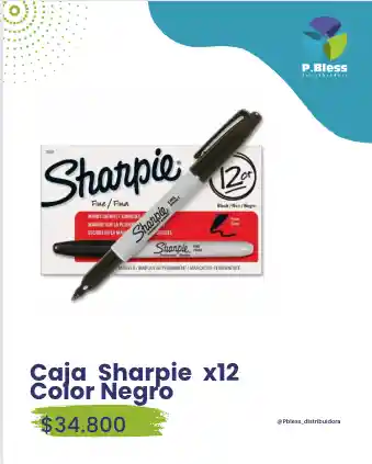 Caja Sharpie X12 Color Negro