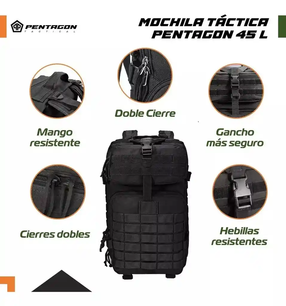 Mochila Tactica Militar Morral Pentagon 45l Impermeable