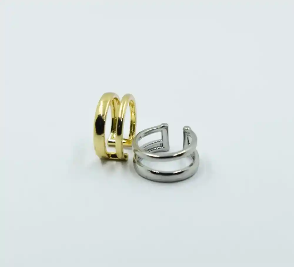 Set De Earcuff Duo Plateado Y Dorado