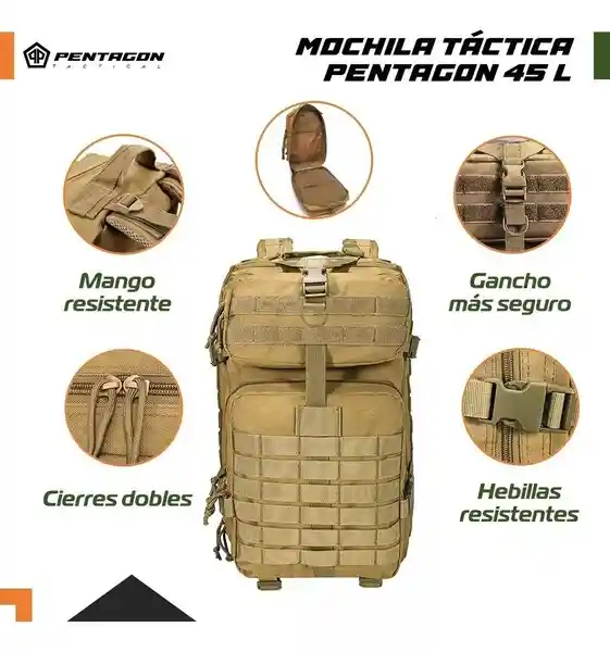 Mochila Tactica Militar Morral Pentagon 45l Impermeable