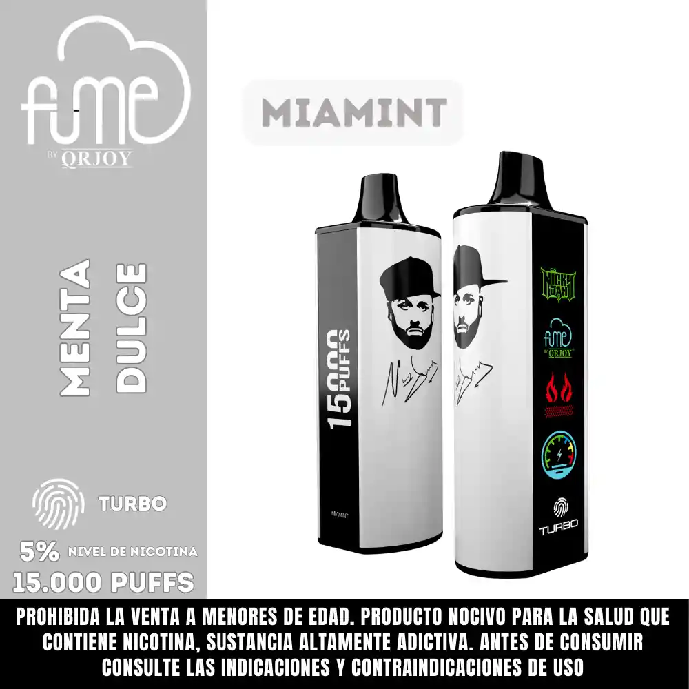 Vap Fume Nicky Jam Miamint 15000 Pf 5%