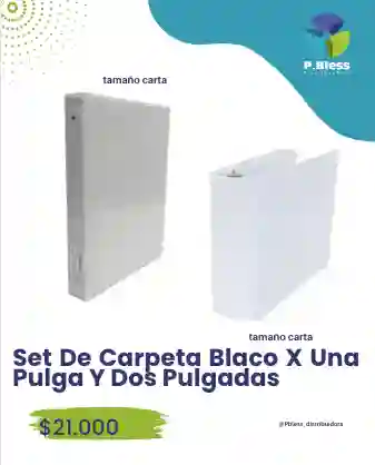 Set De Folder Blaco X Una Pulga Y Dos Pulgadas