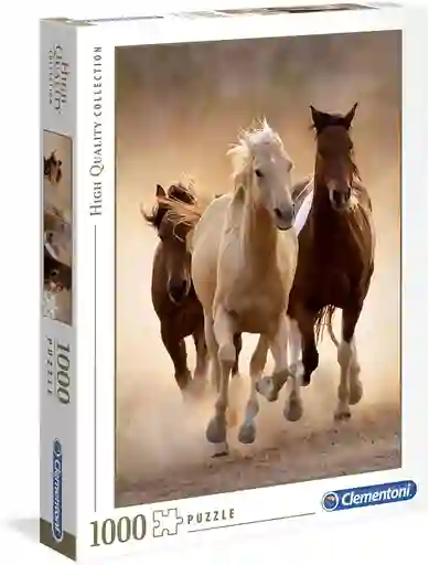 Rompecabezas De 1000 Piezas Paisaje Caballos Corriendo
