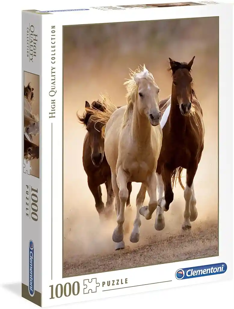 Rompecabezas De 1000 Piezas Paisaje Caballos Corriendo
