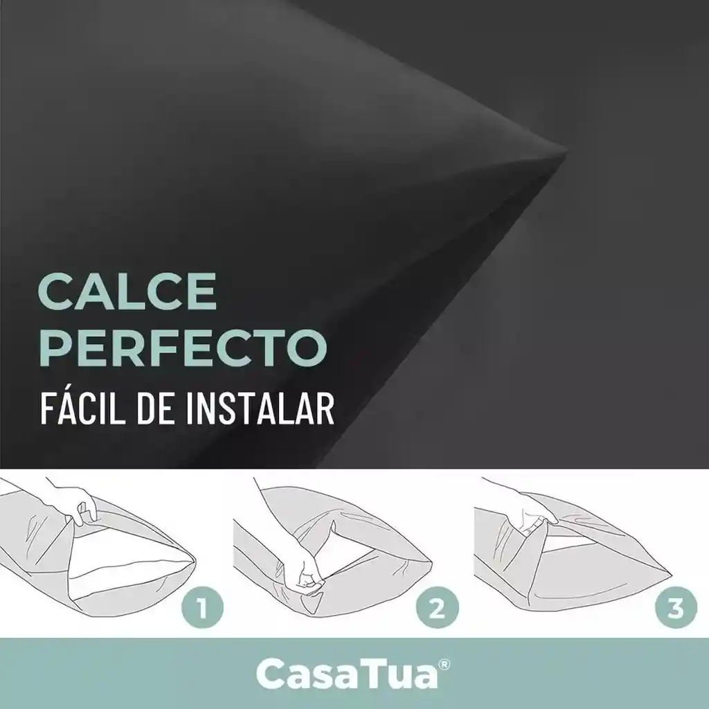 Funda Almohada Satin Saten Tipo Seda 76x50cm Set X 2