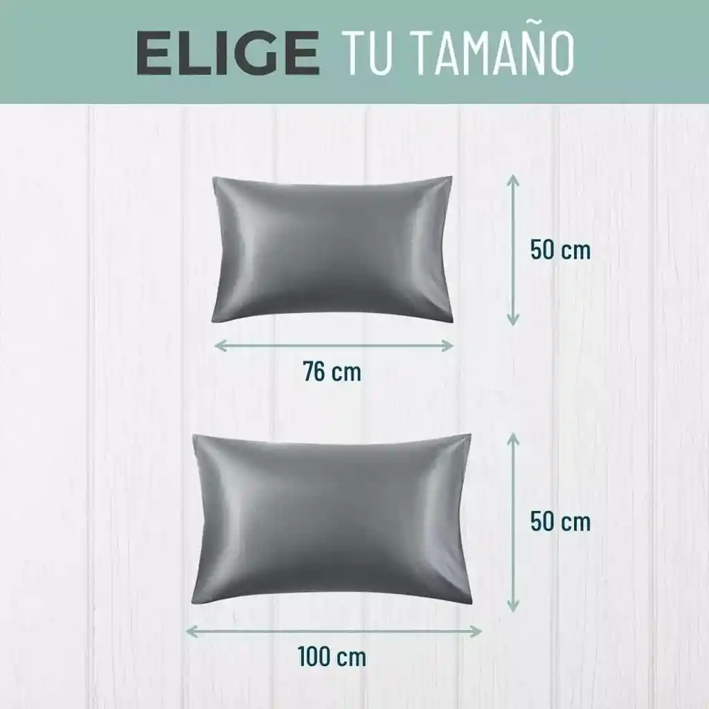 Funda Almohada Satin Saten Tipo Seda 76x50cm Set X 2