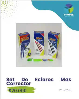 Set De Esferos Mas Corrector