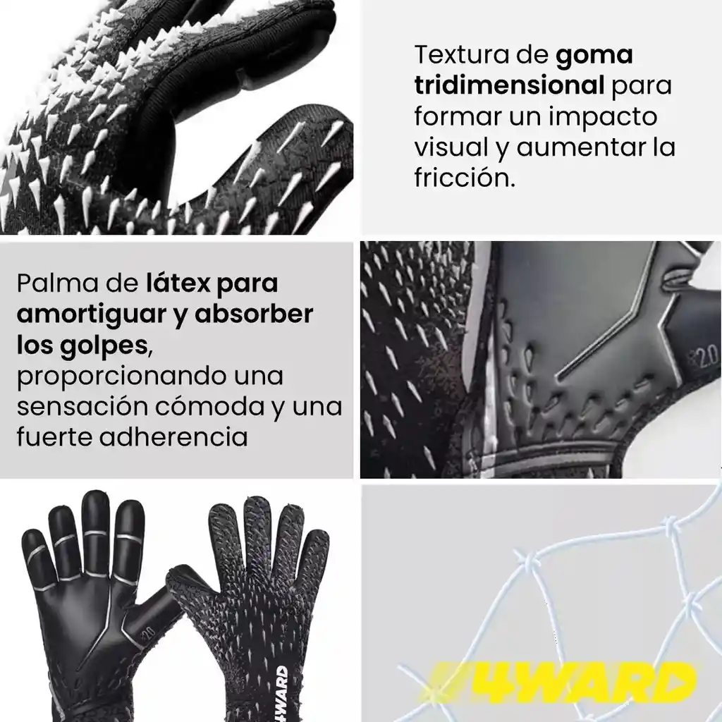 Guantes Futbol Arquero Portero Agarre Profesional - Talla S