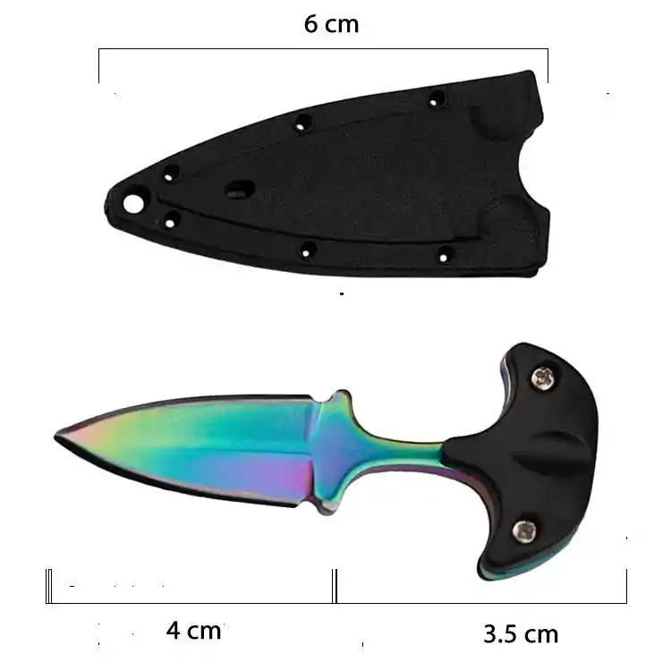 Mini Navaja Daga Puño Tactica Supervivencia Camping Collar