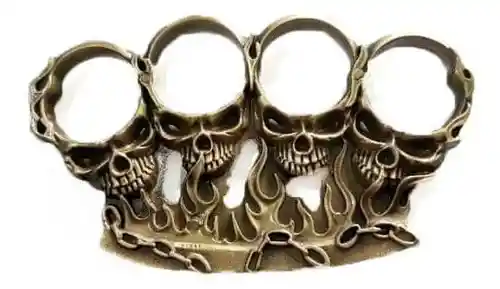 Manopla Puño Defensa Personal Nudillos Calaveras Acero