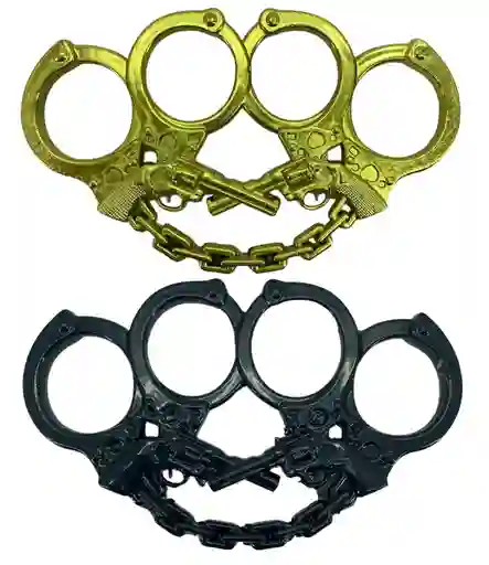 Manopla Defensa Personal Pistola Doble Puño Americano Acero Inoxidable