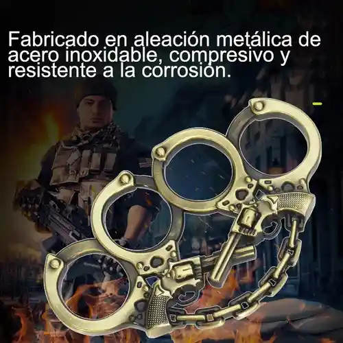 Manopla Defensa Personal Pistola Doble Puño Americano Acero Inoxidable