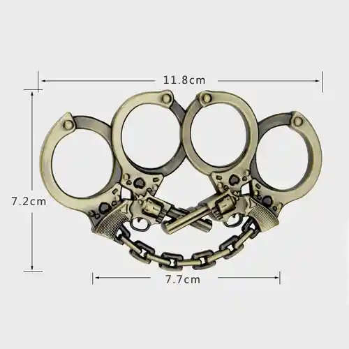 Manopla Defensa Personal Pistola Doble Puño Americano Acero Inoxidable