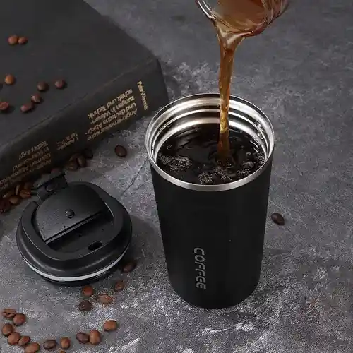 Botella De Agua Caliente Y Fría Taza De Café De Acero