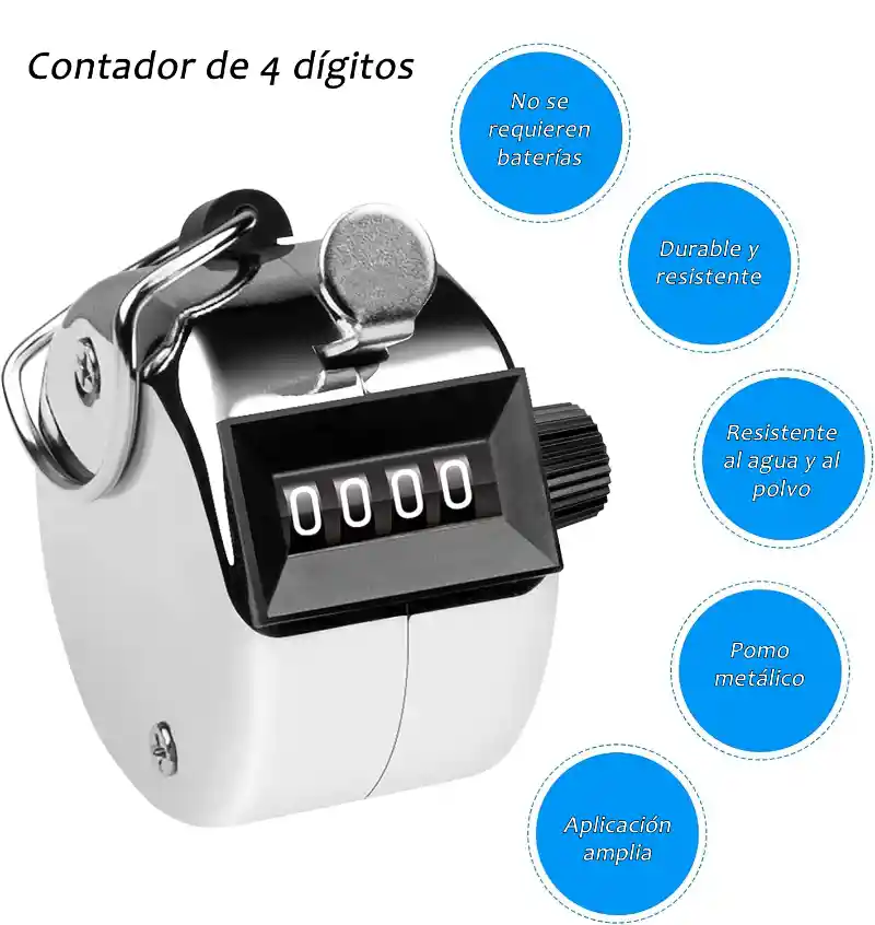 Hand Tally Contador De Mano Contador Clicker 4 Digitos Metal