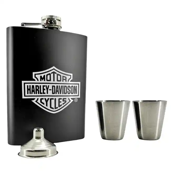 Licorera Whiskera Lujo Harley Davidson Acero Inoxidable Copa