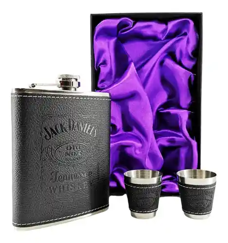 Licorera Whiskera Lujo Jack Daniels Acero Inoxidable Embudo