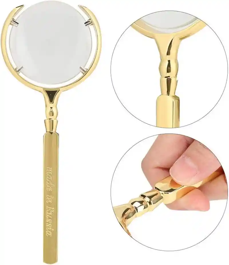 Lupa De Mano Y Redonda Con Mango Magnifier Premium