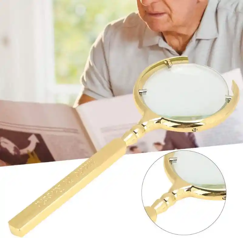 Lupa De Mano Y Redonda Con Mango Magnifier Premium