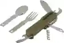 Navaja, Cuchara Y Tenedor Camping Multiusos 8 En 1