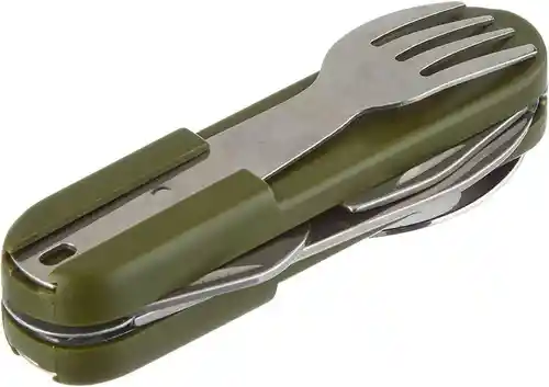 Navaja, Cuchara Y Tenedor Camping Multiusos 8 En 1
